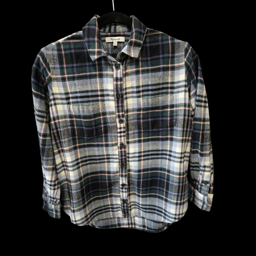 Madewell Plaid Cotton Flannel Shirt/Shacket - XXS